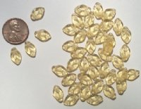 50 12mm Light Topaz Leaf Beads